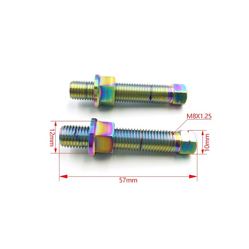 PROOTOM Motorcycle Titanium Alloy Chain Adjuster Bolt 1 Pair M8*1.25 Motocross for CRF WRF YZF KXF RMZ Dirt Bike (M8 Phantom) - Image 2